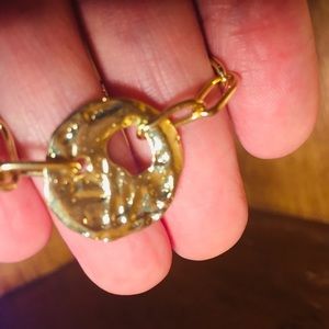 Gold - coin style bracelet adjustable 8 inch